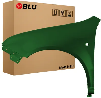 Zdjęcie produktu dla BLU Błotnik pasujący do Skoda Fabia I (6Y) 9570 Lewy Zielony NaturGrün Metallisch | 1999-2007 | Przedni Przód | Lakierowany | Gotowy do montażu  | Stal