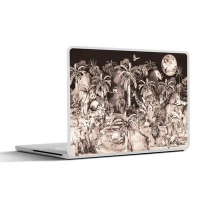 Produktbild von MuchoWow® Laptop Aufkleber Sticker Cover Dschungel - Tiere - Kinder - Bäume - Pflanzen 30x22 cm - Laptop-Sticker
