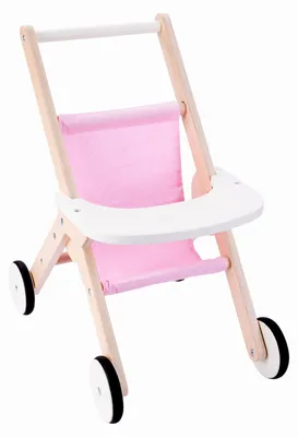 Produktbild von Puppenwagen – Rosa und Weiß – Holz – Puppenwagen