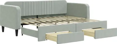 Produktbild von VidaXL 3197111, Sofabett, Grau, Schaum, Metall, Polyester, Holz, 2230 mm, 1000 mm