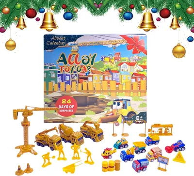 Obrázek produktu pro Adventní kalendář - Kazuko Stavebí auta + figurky, 24 adventních dní.