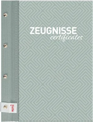 Produktbild von ROTH Zeugnismappe Pattern mit Buchschrauben - Dusty Mint - mit 12 A4 Klarsichthüllen, erweiterbar