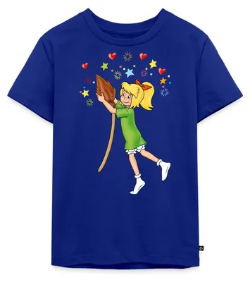 Produktbild von Spreadshirt Bibi Blocksberg Tanzt Mit Ihrem Besen Kartoffelbrei Kinder Premium T-Shirt, 134/140 (8 Jahre), Royalblau