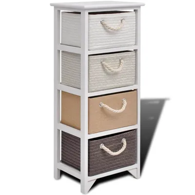 Image de Armoire de rangement 4 tiroirs Bois