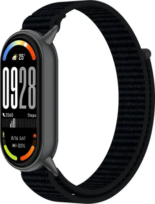 Produktbild von Nylon-Wellenarmband für Smartwatch/Uhr 18mm (schwarz) – Strap-It Ersatz Armband mit Klettverschluss, atmungsaktiv & kompatibel mit Garmin, Huawei, Fossil, Withings