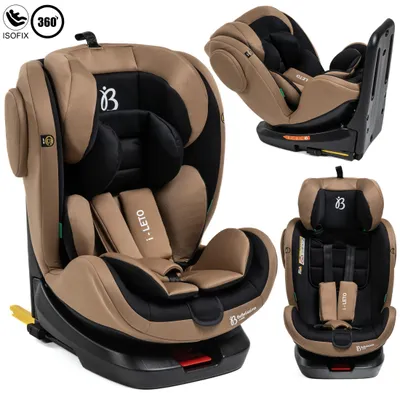 Image de Bebelissimo - Leto - Siège enfant 40-150 cm - 360° - RWF/FWF - ISOFIX - TOP TETHER - Harnais 5 points - Appuie-tête réglable - beige