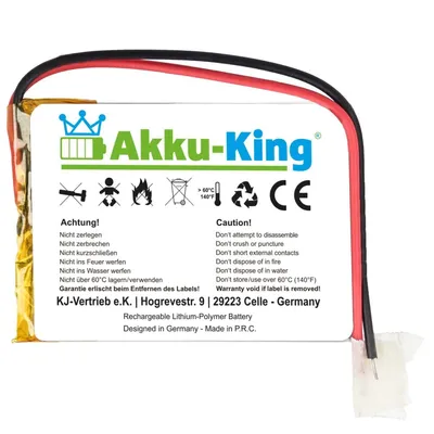 Produktbild von Lithium Polymer Akku - 3.7V 300mAh - 40 x 30 x 3mm (303040)