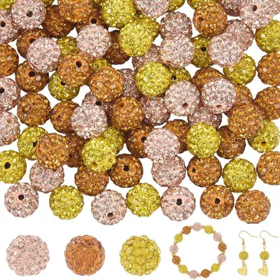 Zdjęcie produktu dla Elzusha - Zestaw 99 sztuk kryształowych koralików o średnicy 10 mm do tworzenia biżuterii