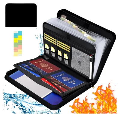Produktbild von A4 Dokumentenmappe, feuerfeste und wasserdichte Dokumentenbox mit 13 Fächern für Büro, Zuhause und Schule