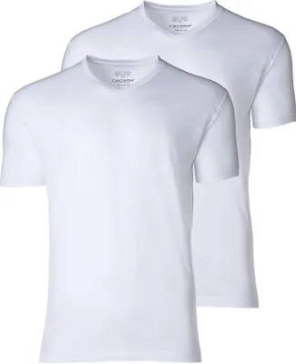 Produktbild von CECEBA Herren T-Shirt, kurzarm, Baumwolle, Single Jersey, weiß, uni, 2er Pack Größe: 60