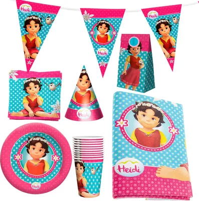 Produktbild von Heidi XXL-Party-Set  62-teilig Tischdeko und Rakdeko für Kindergeburtstag Alm