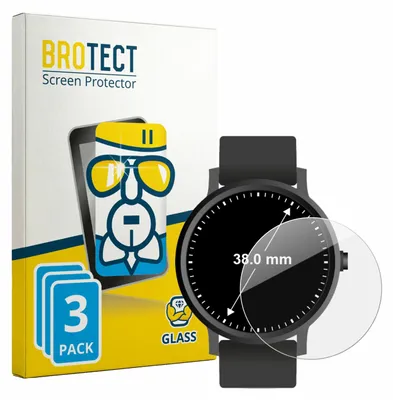 Produktbild von 3x BROTECT Schutzglas für Armbanduhren (Kreisrund, ø: 38 mm) Displayschutz 9H Glas klar transparent