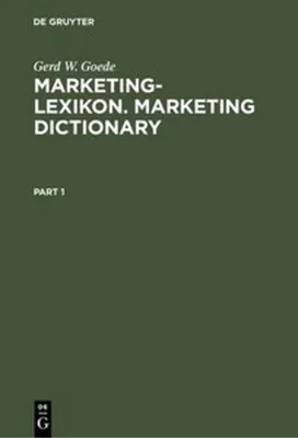 Immagine prodotto di Marketing-Lexikon. Marketing Dictionary