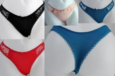 Produktbild von 5er Pack Damen Tanga Unterhose Baumwolle Verschiedene Farben 4008