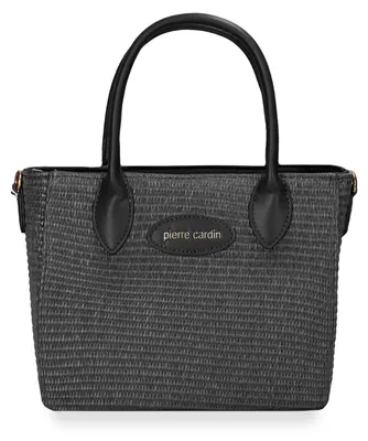 Produktbild von Sommerliche Handtasche von Pierre Cardin, aus veganem Leder, blau, mit geflochtenem Muster