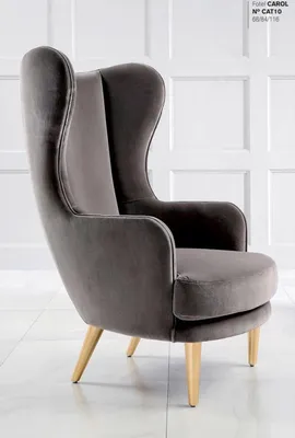 Immagine prodotto di Ohrensessel Sessel Lehnstuhl 1 Sitz Sitz Stoff Luxus Wohnzimmer Modern Grau