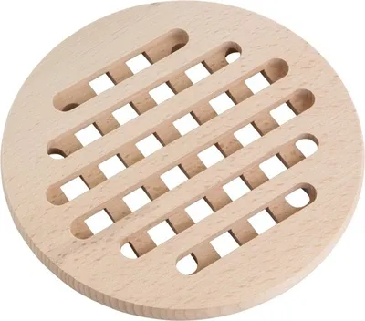 Produktbild von Hofmeister Holzwaren Topf Untersetzer, geschlitzt, rund, aus Buchenholz, D195xH15 mm, 12822