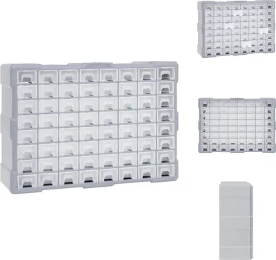 Obrázek produktu pro vidaXL Vícezásuvkový organizér s 64 zásuvkami 52x16x37,5 cm - Boxy na nářadí