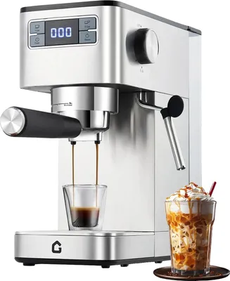Immagine prodotto di Macchina per caffè espresso, pressione 15 bar, vaporizzatore regolabile, argento