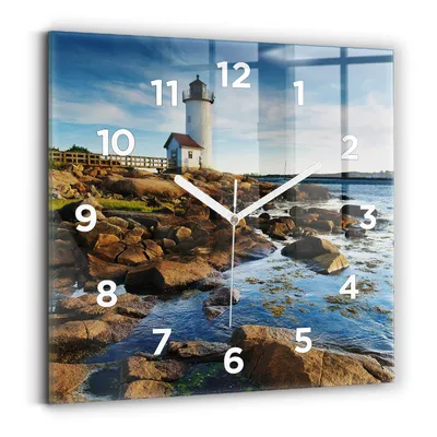 Obrázok produktu pre Wallfluent Hodiny - Sklenené Nástenné Hodiny - Tichý Quartz Strojček - Nástenná Dekorácia Spálňa Kuchyň - Biele Ruky - 30x30 cm - Podriadený