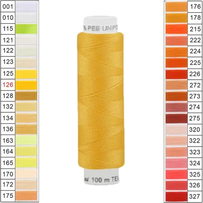 Produktbild von Nähgarn 100m Unipoly 120 Tex14x2 Polyester Nähfaden Nähmaschinengarn Farben 1v6 , Farbe:126