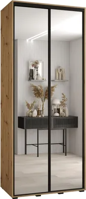 Produktbild von MEBLE KRYSPOL Davos 2 Schrank, zwei Türen - 235,2x120x45 cm - Artisan  Artisan Schwarz