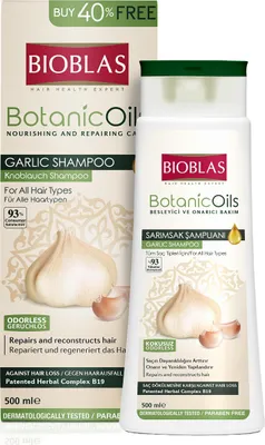 Zdjęcie produktu dla Bioblas Szampon Czosnkowy Przeciw Wypadaniu Włosów Bezzapachowy 500ml