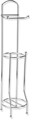 Produktbild von 5five Toilettenpapierhalter - stehend - mit Reservoir - silber - Metall - 66 cm