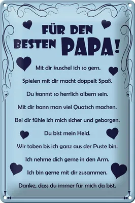 Produktbild von Blechschild Spruch 20x30cm Für den besten Papa