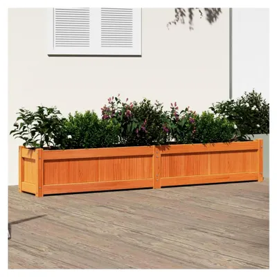 Produktbild von Pflanzkübel Wachsbraun 180x31x31 cm aus massivem Kiefernholz für Balkon, Garten und Terrasse