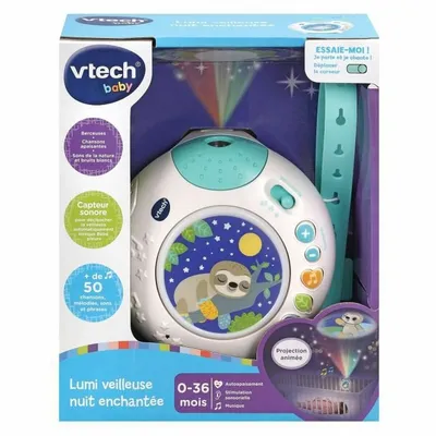 Image de Veilleuse Vtech Baby, son et musique, bleu et blanc, 0-3 ans