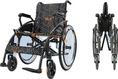 Obrázek produktu pro Transportní vozík, přenosný skládací design, nastavitelné područky, stříbrný