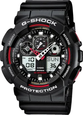 Image de G-Shock GA 100 Montre Black G-Shock Red, Taille : One Size