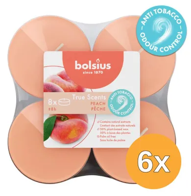 Produktbild von 6 x Bolsius True Scents Maxilicht Duftkerze Pfirsich (8 Stück)