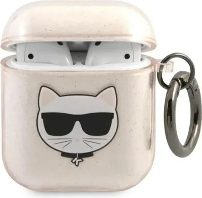 Zdjęcie produktu dla Karl Lagerfeld KLA2UCHGD AirPods 1/2 cover złoty/gold Glitter Choupette