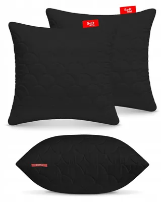 Produktbild von Softimi Antialergisches Kissen Set Pikiert Schwarz 45x45 cm