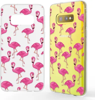Produktbild von NALIA Hülle für Samsung Galaxy S10e, Motiv Handyhülle Silikon Case Schutz Cover Flamingo Pink