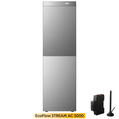 Produktbild von Powerness® Balkonkraftwerk mit Speicher 10048Wh, EcoFlow Stream AC 5000 5024Wh Speicher mit Stream EB 5000 Zusatzbatterie +SMART METER