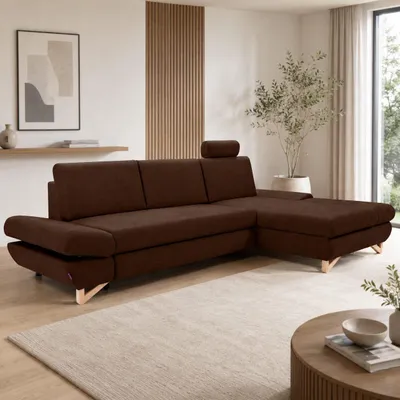 Produktbild von Ecksofa "LUCIA" mit Schlaffunktion und Bettkasten; Modernes Schlafsofa
