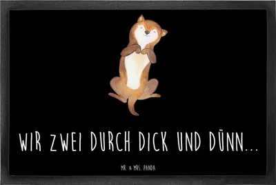 Produktbild von Mr. & Mrs. Panda Schmutzfänger Hund Streicheln 60 x 90 cm - Schwarz - Geschenk, fußmatte, Schmutzmatte, Hunde, Sauberlaufmatte, Treu, Bodenvorleger, Haustürmatte, Sprüche