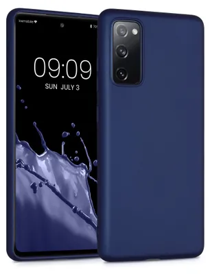Produktbild von kwmobile Handyhülle für Samsung Galaxy S20 FE Hülle - Silikon Case metallisch schimmernd - Schutzhülle Cover - Metallic Blau
