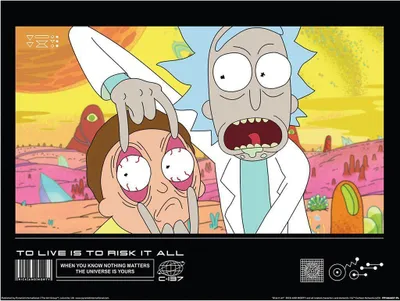 Produktbild von Rick And Morty - bedruckt "Classrickal Risk It All", Papier PM8450 (30 cm x 40 cm) (Bunt)