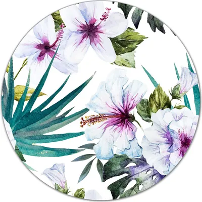 Produktbild von Glasschneidebretter Glasschneideplatten Glas Schneidebrett - 40 cm - Hawaii Blumen