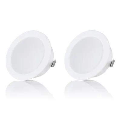 Produktbild von 2er Möbeleinbaustrahler Set: 12V Ultra Flach Mini IP44 Weiß 3.5W 6500 K