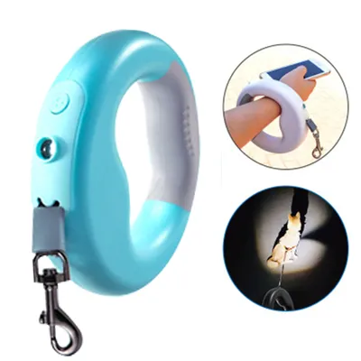 Produktbild von Verstellbare,Hundeleine,,3M,Rollleinen,mit,Led,Taschenlampe,Licht,,für,Kleine,und,Mittelgroße,Hunde,Maximales,Gewicht,Bis,20kg,,360,°,Verwirrungsfrei，Hand,Frei