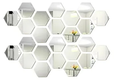 Obrázek produktu pro 24PCS Hexagon Zrcadlo Nástěnné samolepky Akrylová samolepka Dekorace pro domácí obývací pokoj Ložnice Decor