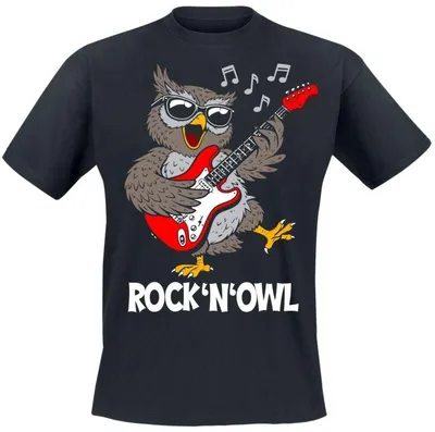 Produktbild von Tierisch T-Shirt Herren Rock'n' Owl schwarz 3XL