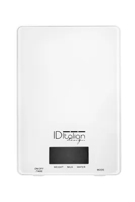 Zdjęcie produktu dla ID Italian IDECUACC01, Elektroniczna waga kuchenna, 5 kg, Biały, Szkło, Blat, Prostokąt