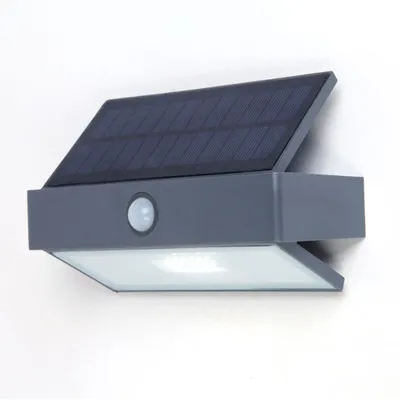 Produktbild von LUTEC Arrow LED Wandleuchte Solar 5000 K 2,3W IP44 Grau