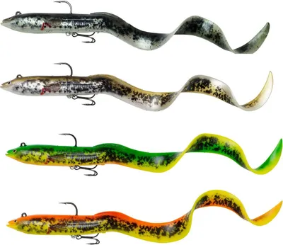 Produktbild von Savage Gear 4D Real Eel - Aal Gummifisch für Hecht, Farbe:Black Green Pearl PHP, Länge / Gewicht:20cm / 38g